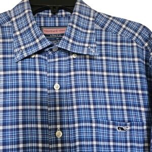 Vineyard Vines Tucker Shirt Mens Large Blue Plaid Button Down RN 134578